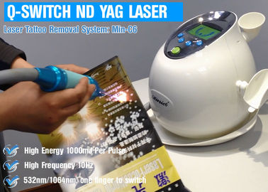 1064 nm / 532 nm ND YAG Lazer Dövme Temizleme Makinesi, Dövme Lazer Temizleme Ekipmanı